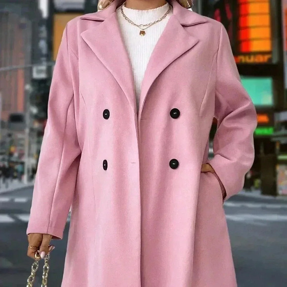 Pea Boutique Pink Boutique Blazer Dress Pink Casual Women's Plus